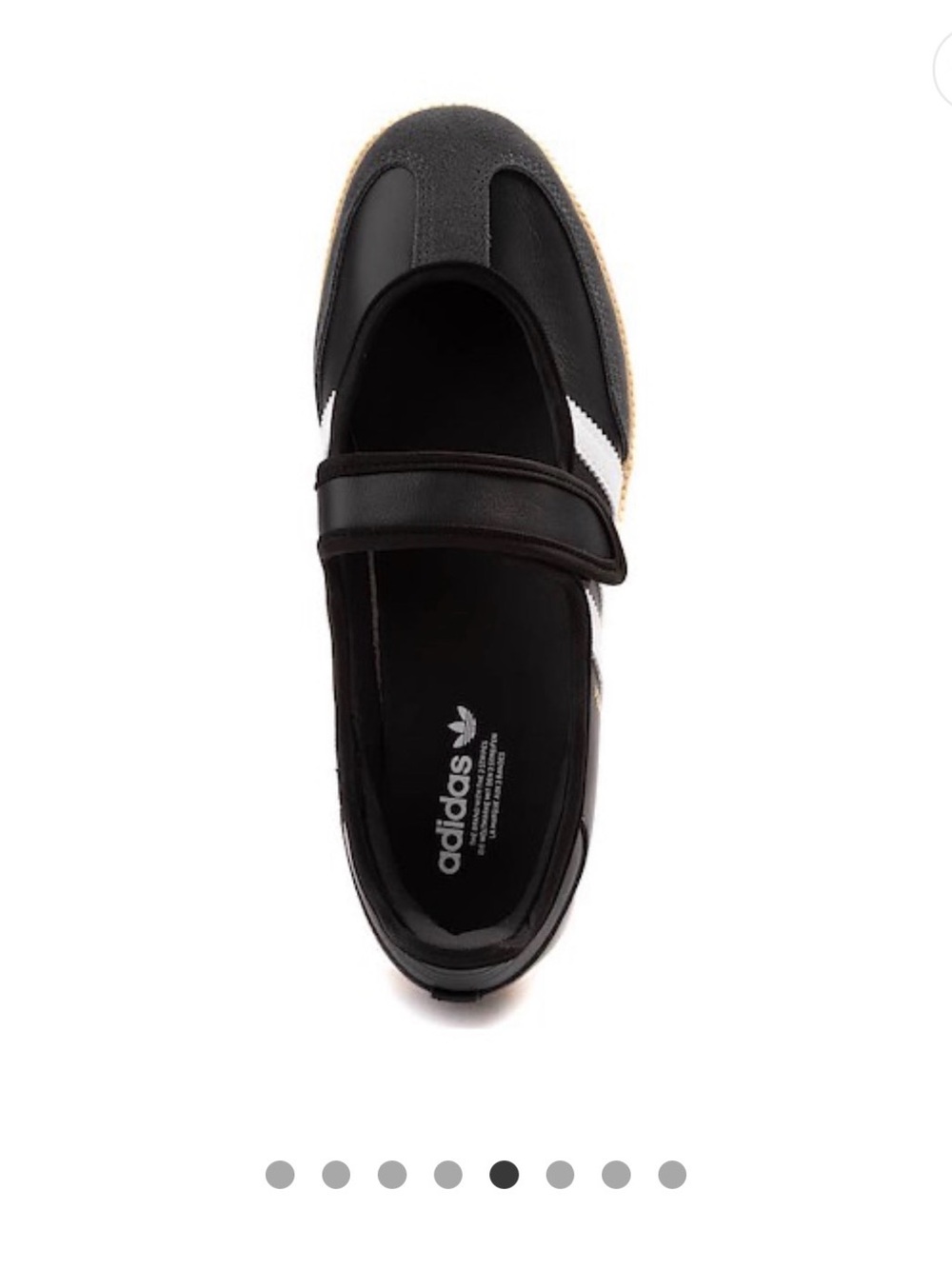 adidas women’s Samba Velcro Sneakers in Black, White & Gum - Picture 6 of 9